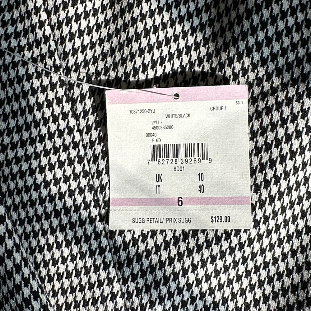 New With Tag ANNE KLEIN Black and White Checkered Midi Dress Size 6. - Picture 12 of 13